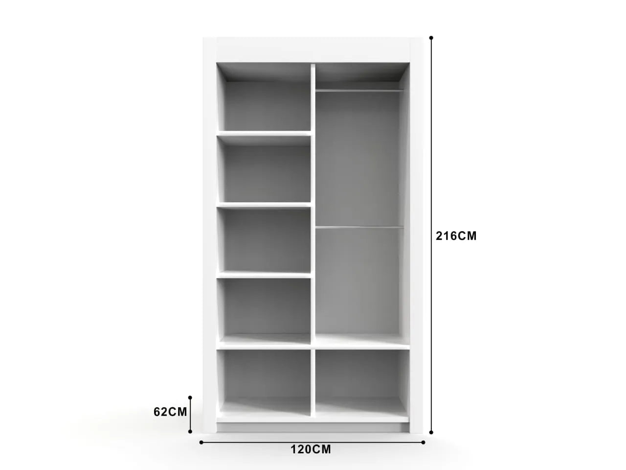 Milan Sliding Door Wardrobe in White, Black,Grey Colors | Multiple sizes Available