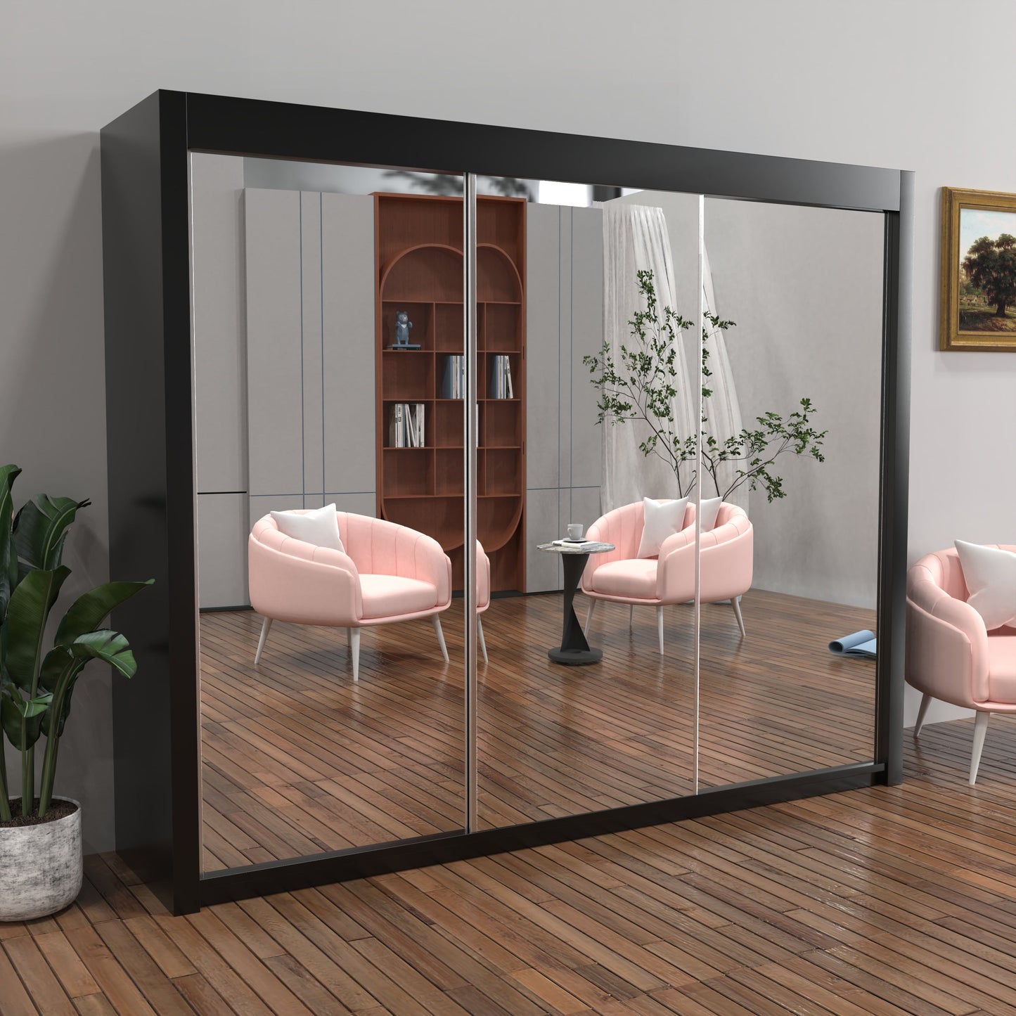 Milan Sliding Door Wardrobe in White, Black,Grey Colors | Multiple sizes Available