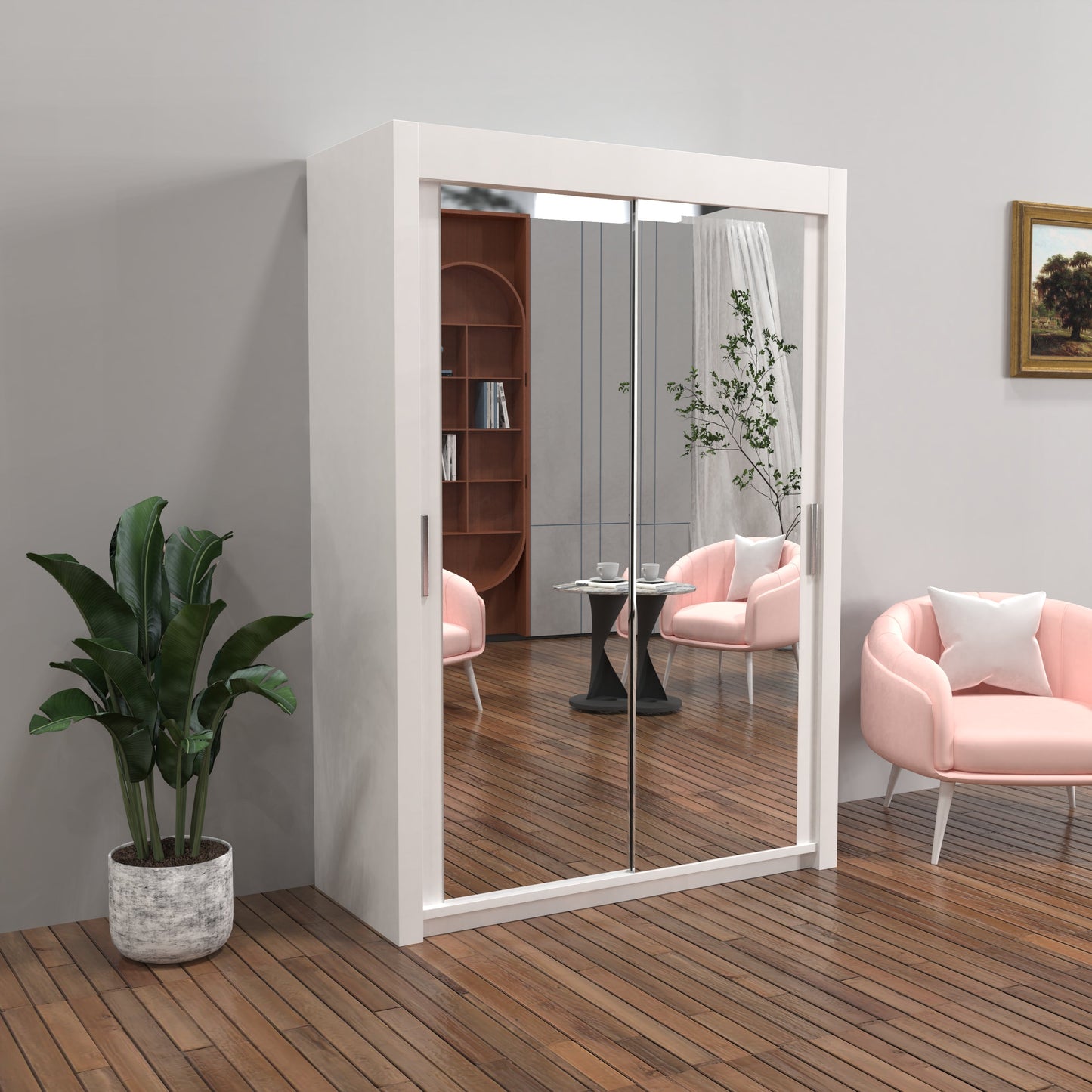 Milan Sliding Door Wardrobe in White, Black,Grey Colors | Multiple sizes Available