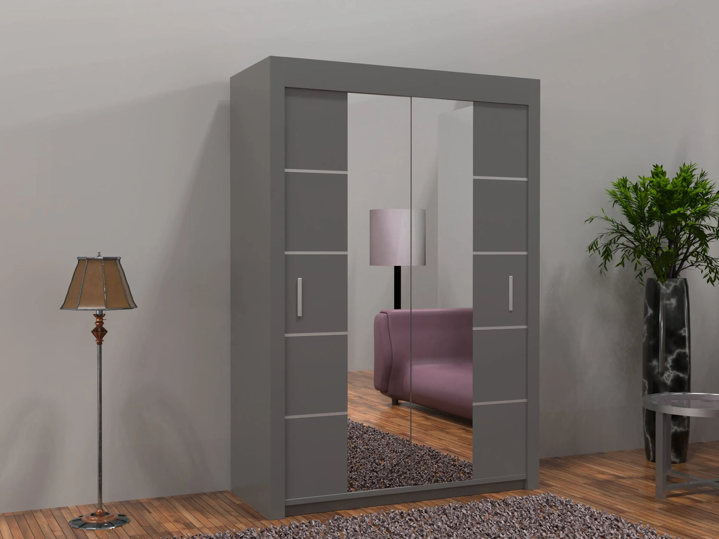 Oslo Sliding Door Wardrobe | White, Black, Grey Colors | Multiple Sizes