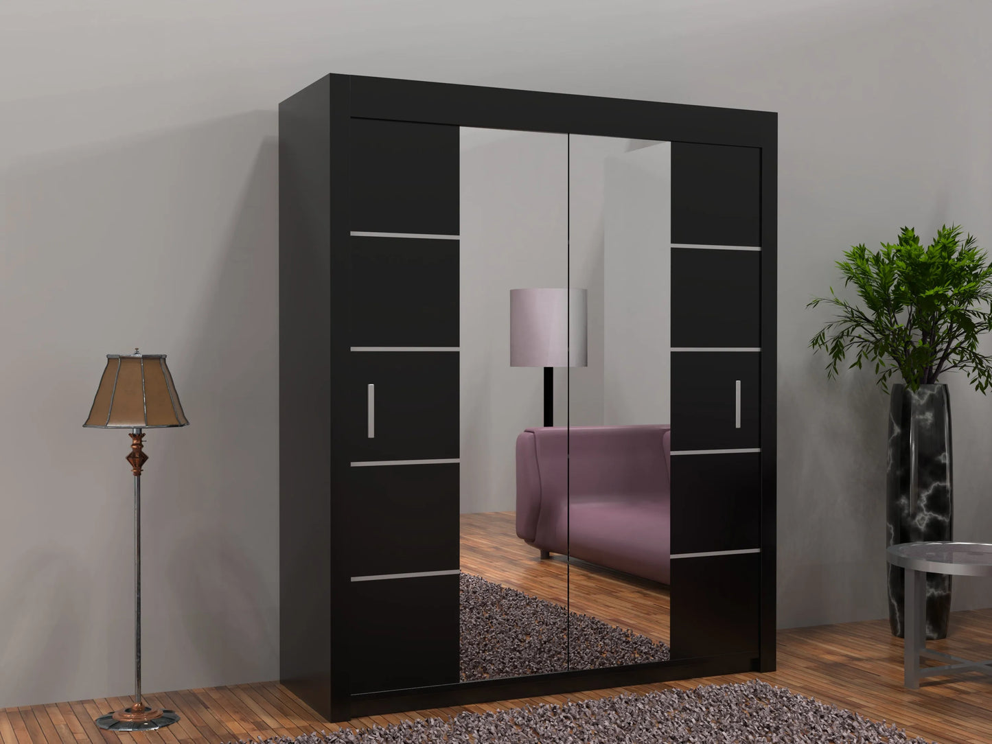 Oslo Sliding Door Wardrobe | White, Black, Grey Colors | Multiple Sizes