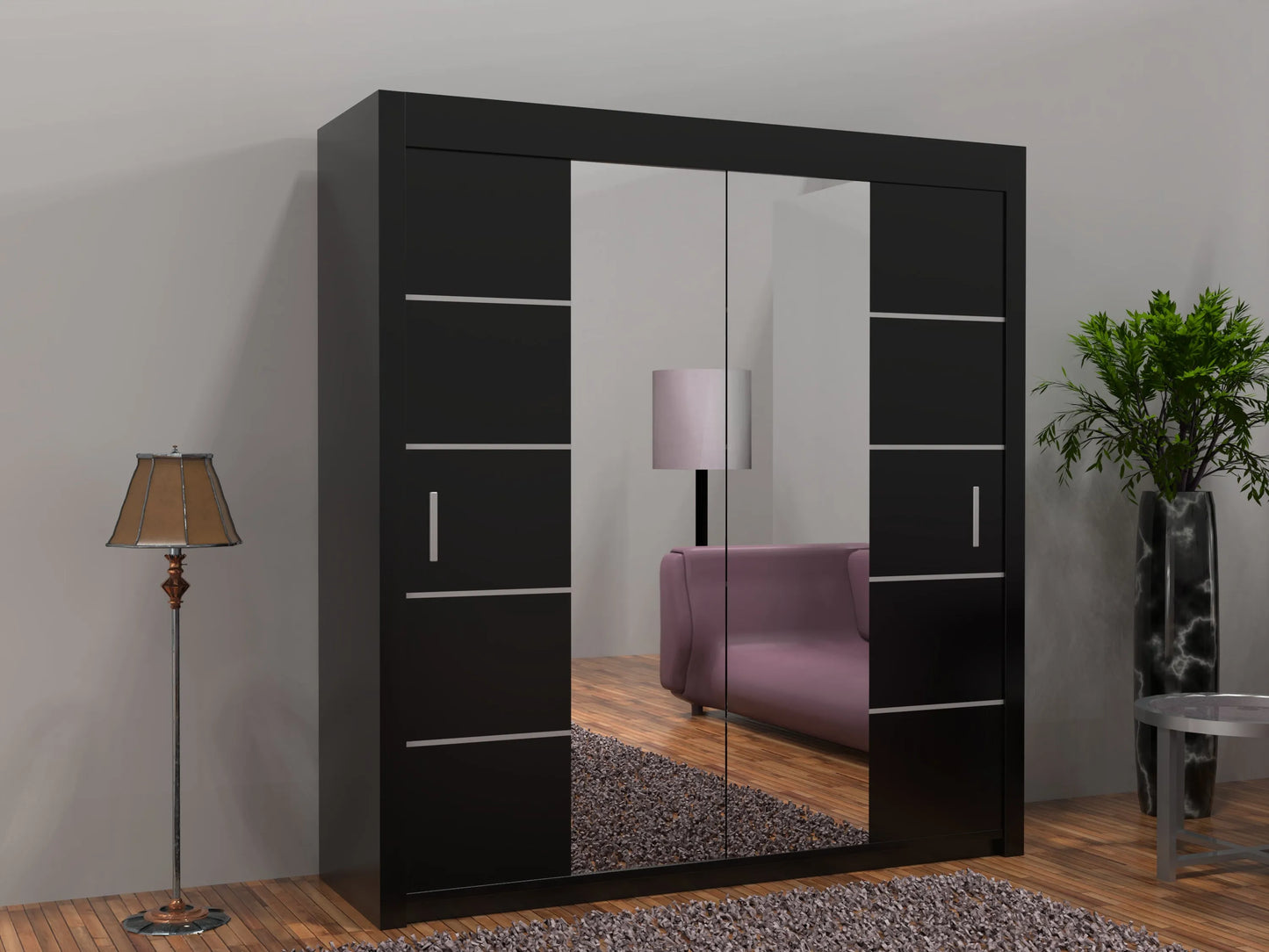 Oslo Sliding Door Wardrobe | White, Black, Grey Colors | Multiple Sizes