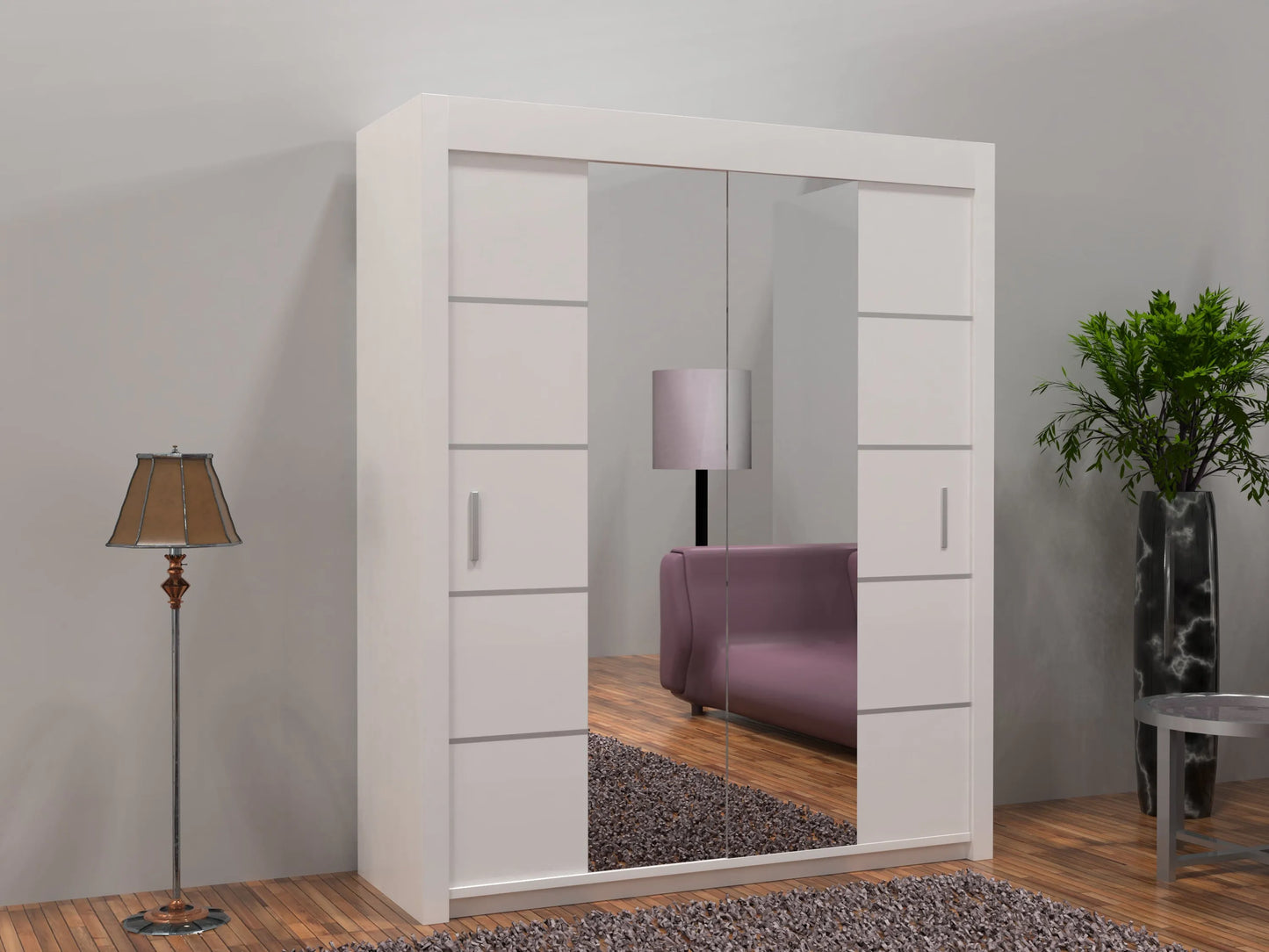 Oslo Sliding Door Wardrobe | White, Black, Grey Colors | Multiple Sizes