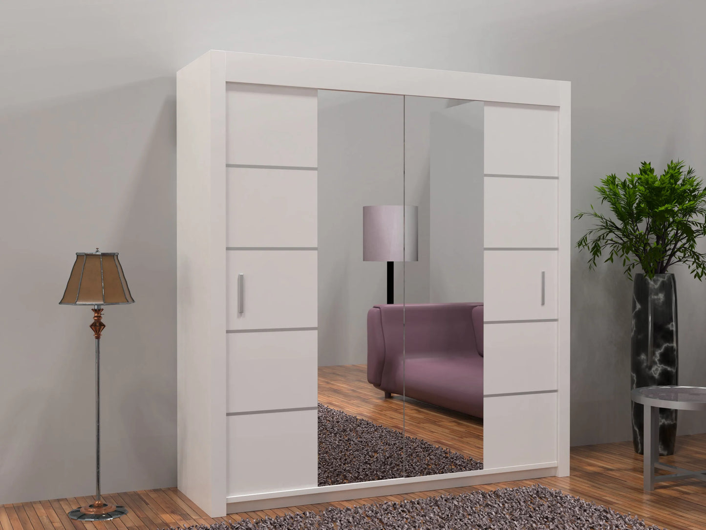 Oslo Sliding Door Wardrobe | White, Black, Grey Colors | Multiple Sizes