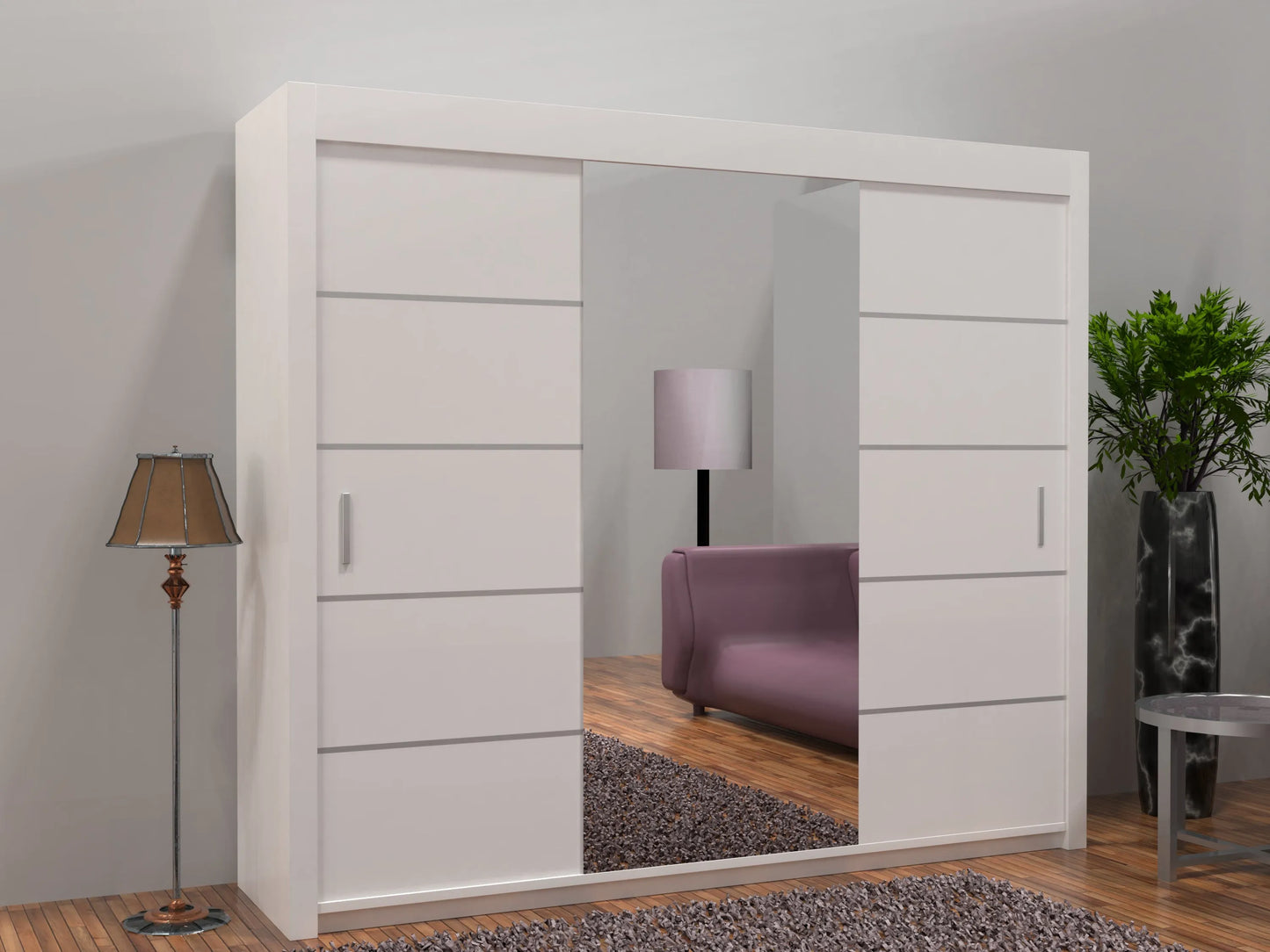 Oslo Sliding Door Wardrobe | White, Black, Grey Colors | Multiple Sizes